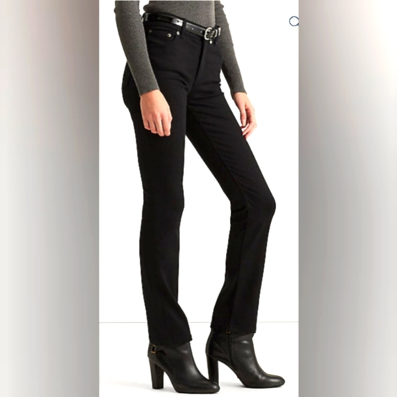 ✨Amazing Fit!✨Mid Rise Classic Straight Lauren Ralph Lauren Black Jeans 8 - Picture 1 of 10